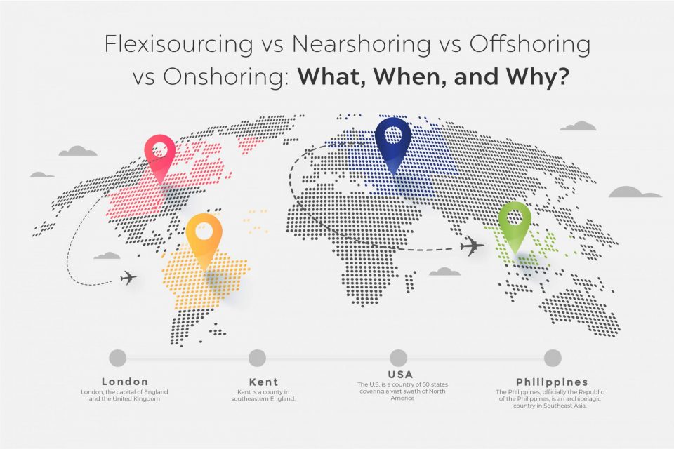 outsourcing model Flexisourcing vs Nearshoring vs Offshoring vs Onshoring