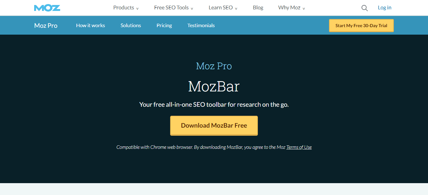 moz bar free seo tool