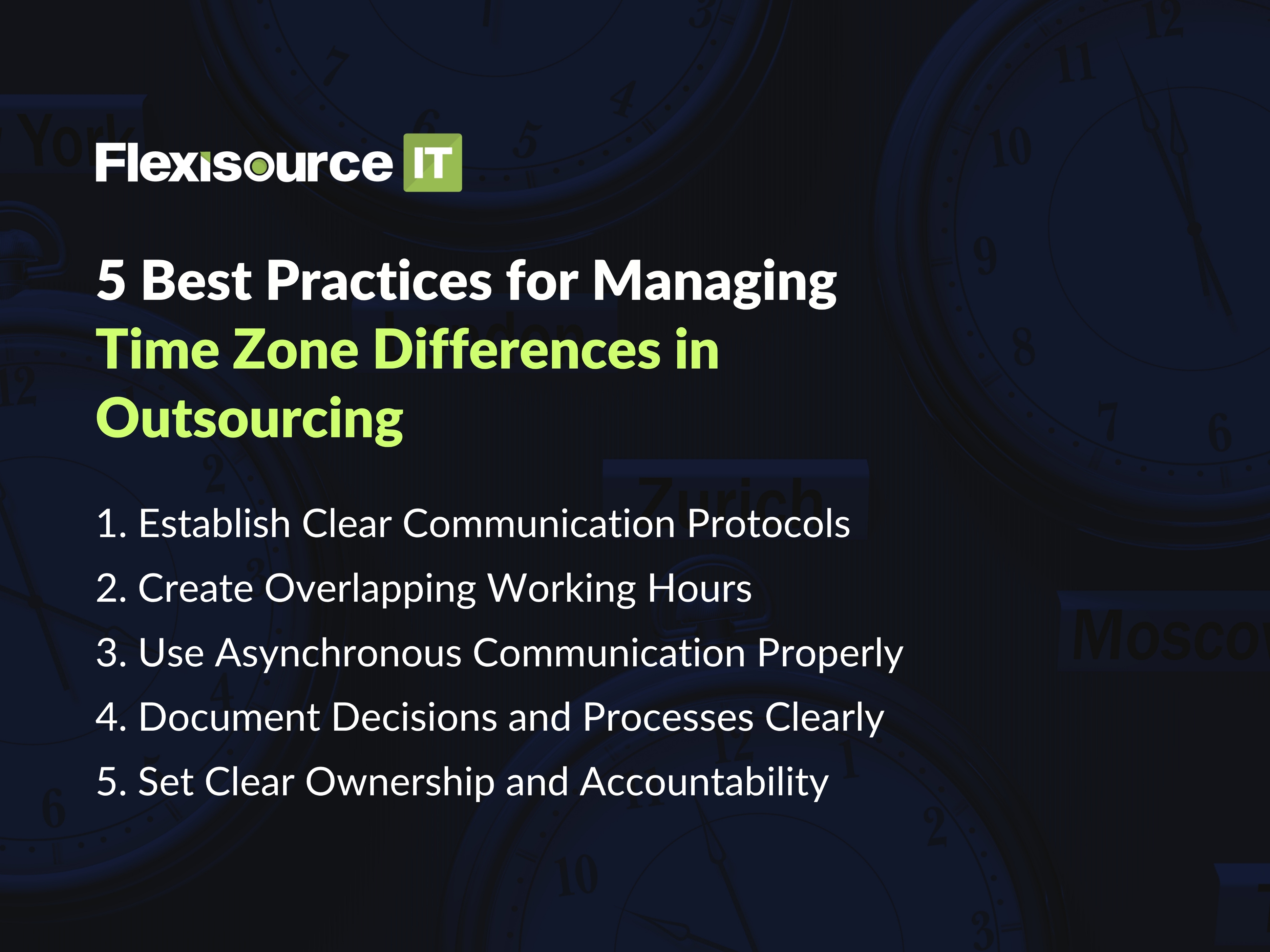 5 Best Practices for Managing Time Zone Differences in Outsourcing